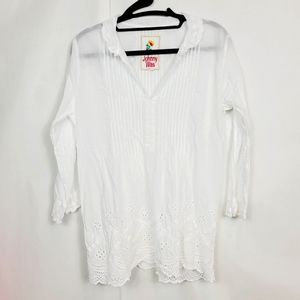 Johnny Was white cotton blouse